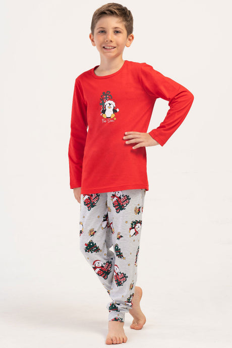 ERKEK COCUK P.SUPREM O YAKA UZUN KOL ETEGI OVAL MANSETLI PIJAMA TAKIM(9-10/15-16)