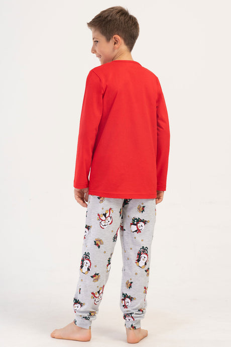ERKEK COCUK P.SUPREM O YAKA UZUN KOL ETEGI OVAL MANSETLI PIJAMA TAKIM(9-10/15-16)