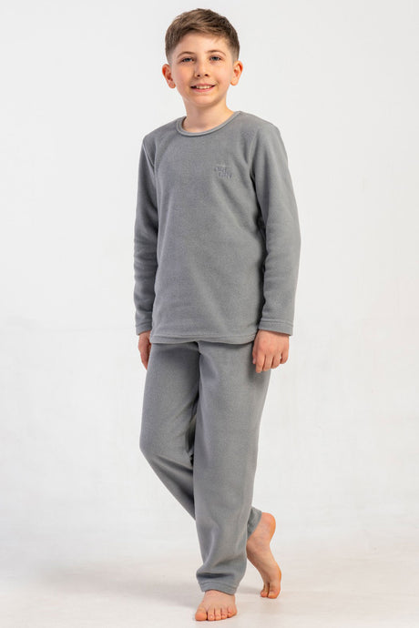 ERKEK COCUK POLAR O YAKA UZUN KOL CEPLI PIJAMA TAKIM(7-8/13-14)