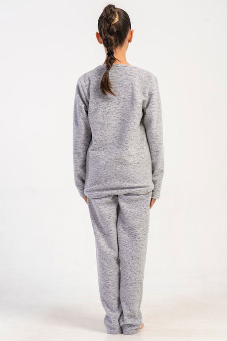 KIZ COCUK POLAR O YAKA UZUN KOL ETEGI OVAL PIJAMA TAKIM(7-8/13-14)