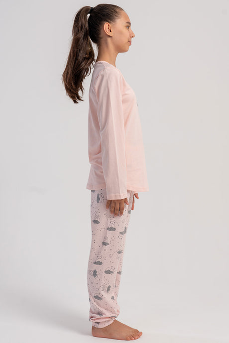 KIZ COCUK P.SUPREM O YAKA UZUN KOL ETEGI OVAL MANSETLI PIJAMA TAKIM(7-8/13-14)