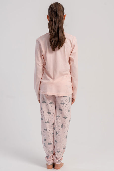 KIZ COCUK P.SUPREM O YAKA UZUN KOL ETEGI OVAL MANSETLI PIJAMA TAKIM(7-8/13-14)