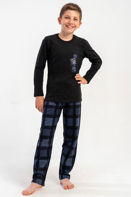 ERKEK COCUK 2IPLIK O YAKA UZUN KOL PIJAMA TAKIM(7-8/13-14) 503182
