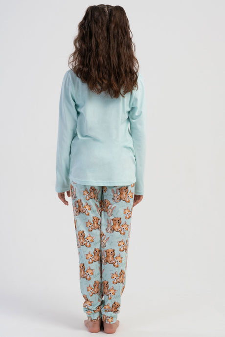 KIZ COCUK P.SUPREM O YAKA UZUN KOL ETEGI OVAL MANSETLI PIJAMA TAKIM(7-8/13-14)