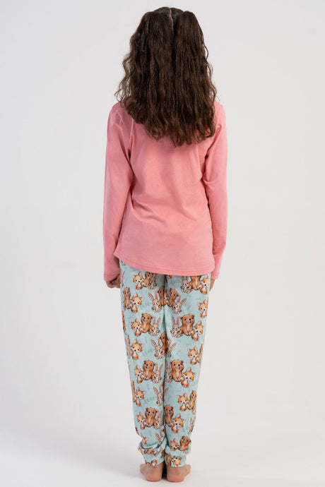 KIZ COCUK P.SUPREM O YAKA UZUN KOL ETEGI OVAL MANSETLI PIJAMA TAKIM(7-8/13-14)