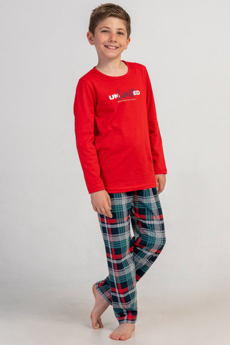 ERKEK COCUK LYC SUPREM O YAKA UZUN KOL PIJAMA TAKIM(9-10/-15-16)