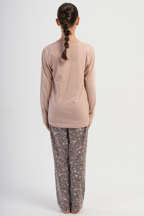 KIZ COCUK P.SUPREM O YAKA UZUN KOL ETEGI OVAL PIJAMA TAKIM(5-6/13-14)