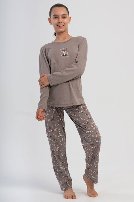 KIZ COCUK P.SUPREM O YAKA UZUN KOL ETEGI OVAL PIJAMA TAKIM(5-6/13-14) 503271