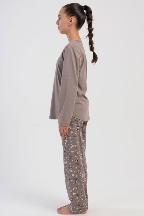 KIZ COCUK P.SUPREM O YAKA UZUN KOL ETEGI OVAL PIJAMA TAKIM(5-6/13-14)
