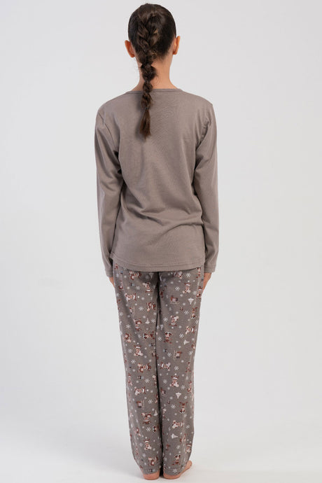 KIZ COCUK P.SUPREM O YAKA UZUN KOL ETEGI OVAL PIJAMA TAKIM(5-6/13-14)