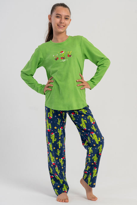 KIZ COCUK P.SUPREM O YAKA UZUN KOL ETEGI OVAL PIJAMA TAKIM(5-6/13-14)