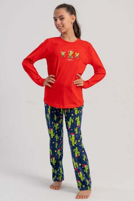 KIZ COCUK P.SUPREM O YAKA UZUN KOL ETEGI OVAL PIJAMA TAKIM(5-6/13-14) 503275