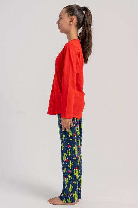 KIZ COCUK P.SUPREM O YAKA UZUN KOL ETEGI OVAL PIJAMA TAKIM(5-6/13-14)